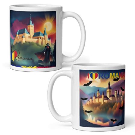 Romanya Kupa Bardak 2 Adet Seyahat Hatıra Romania Mug