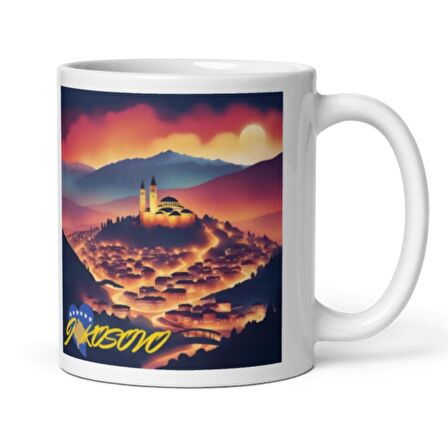 Kosova Kupa Bardak 2 Adet Seyahat Hatıra Kosovo Mug