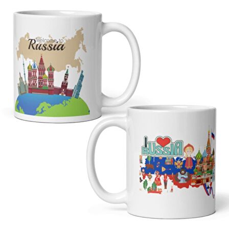 Rusya Kupa Bardak 2 Adet Seyahat Hatıra Russia Mug