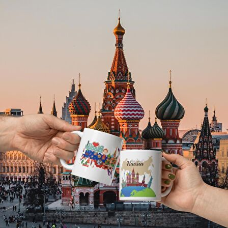 Rusya Kupa Bardak 2 Adet Seyahat Hatıra Russia Mug