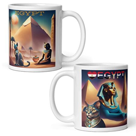 Mısır Kupa Bardak 2 Adet Seyahat Hatıra Egypt Mug