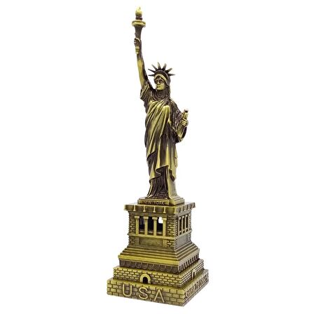 Vintage Metal USA Özgürlük Heykeli Antik Bronz 32 cm