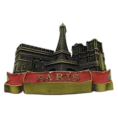 Vintage Metal 3D Magnet Paris Fransa 7 cm