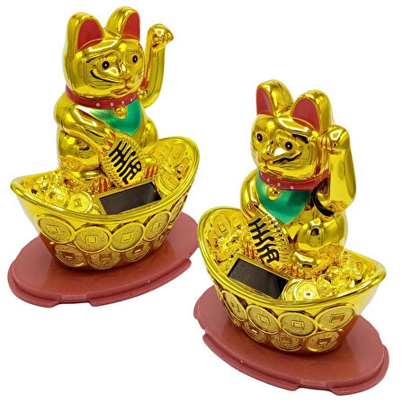 Maneki Neko El Sallayan Şans Kedisi Solar Güneş Enerjili No.4 Alk2934