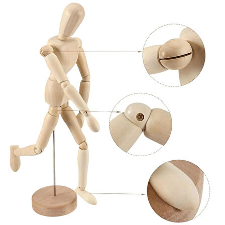 Eskiz Mankeni Ahşap Model 15 cm Manken Modelling