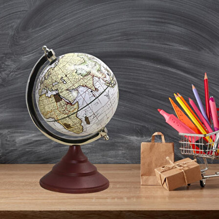 Dünya Küre Stantlı Dekoratif Döner World Globe SL339-C 26cm