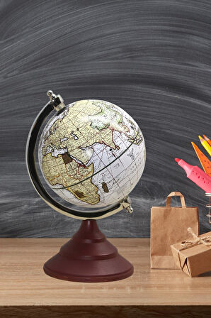 Dünya Küre Stantlı Dekoratif Döner World Globe SL339-C 26cm