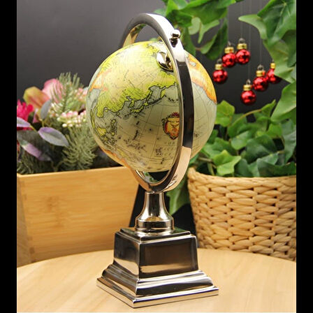 Dünya Küre Stantlı Dekoratif Döner World Globe Sl340-C 26cm