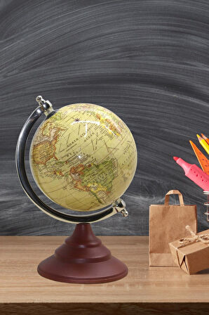 Dünya Küre Stantlı Dekoratif Döner World Globe SL339-A 26cm