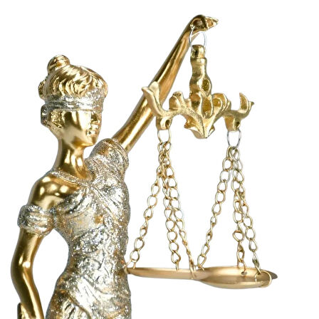 Themis Adalet Terazisi Heykeli ve Dünya Biblo Gold 24cm