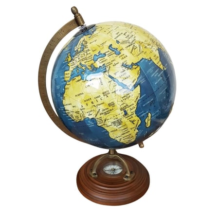 Dekoratif Dünya Küre Pusulalı 32 cm 4138-F
