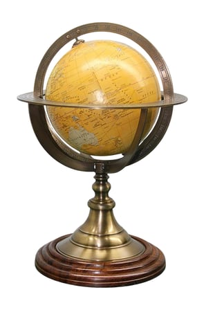 Dünya Küre Pirinç Stantlı Döner World Globe 17x27cm