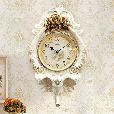 Duvar Saati Fil Temalı Büyük Polyester Saat Ack No.1 48 x 84 cm