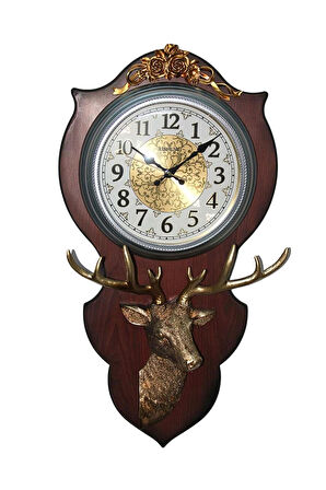 Duvar Saati Geyik Temalı Büyük Polyester Saat No.1 40 x 70 cm