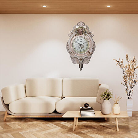 Duvar Saati Fil Temalı Büyük Polyester Saat Ack No.2 40 x 67 cm