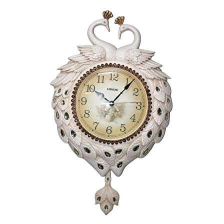 Duvar Saati Tavuskuşu Temalı Polyester Saat No.4 40 x 60 cm