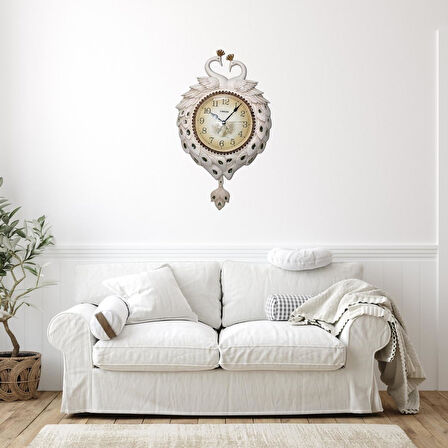 Duvar Saati Tavuskuşu Temalı Polyester Saat No.4 40 x 60 cm