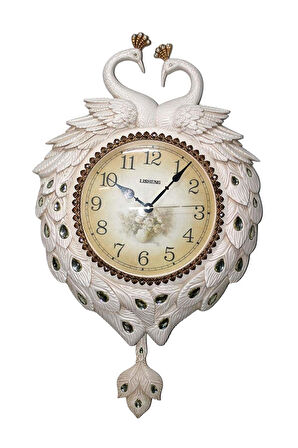 Duvar Saati Tavuskuşu Temalı Polyester Saat No.4 40 x 60 cm