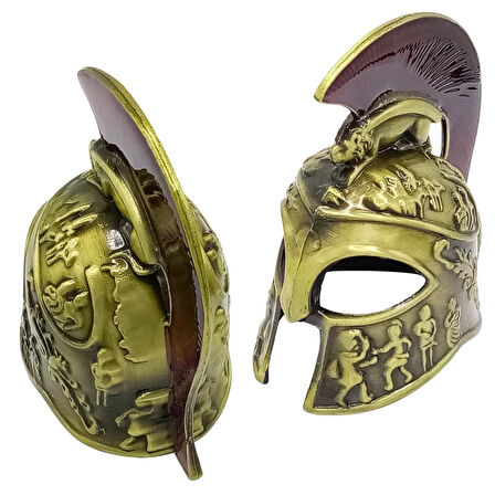 Metal Gold Leonidas Sparta Miğferi Biblo 10 cm