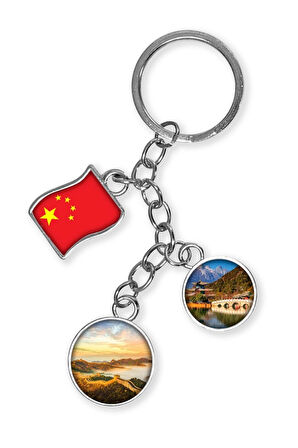 Çin Üçlü Epoksi Metal Çift Taraflı Damla Anahtarlık China