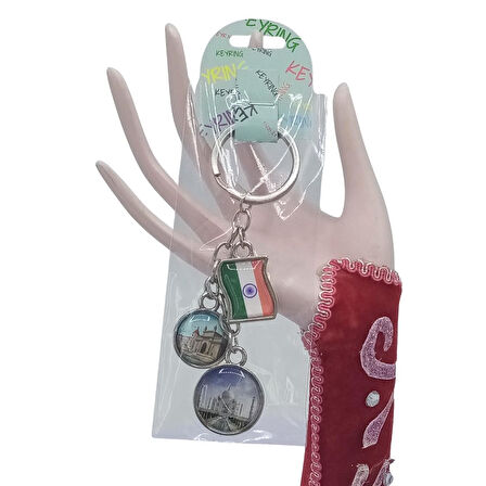 Hindistan Üçlü Epoksi Metal Çift Taraflı Damla Anahtarlık India