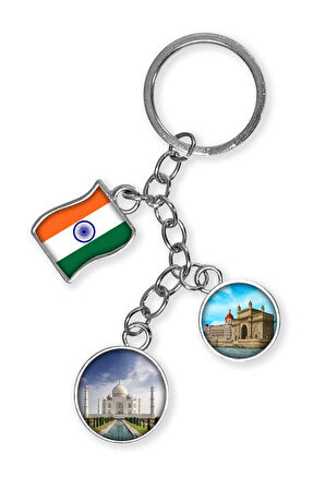 Hindistan Üçlü Epoksi Metal Çift Taraflı Damla Anahtarlık India