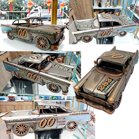 Vintage Koleksiyon Eskitme Chevrolet Belair Nostaljik Metal Araba 31 cm