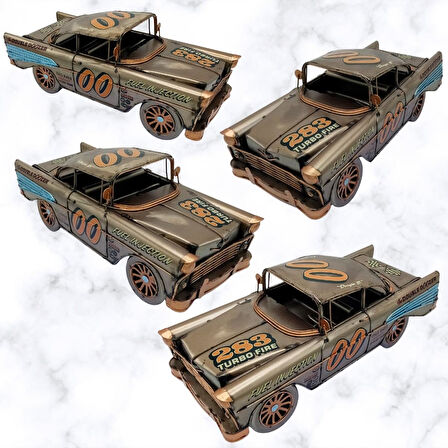 Vintage Koleksiyon Eskitme Chevrolet Belair Nostaljik Metal Araba 31 cm