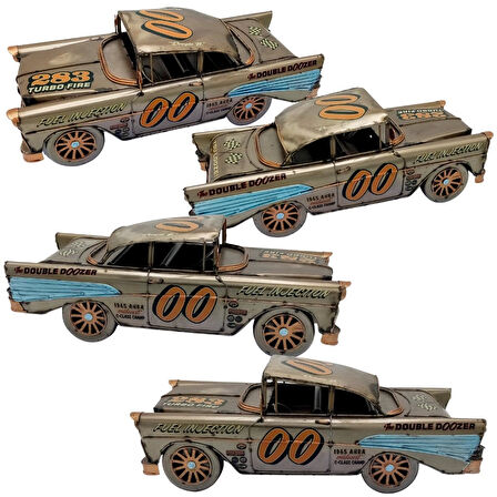 Vintage Koleksiyon Eskitme Chevrolet Belair Nostaljik Metal Araba 31 cm