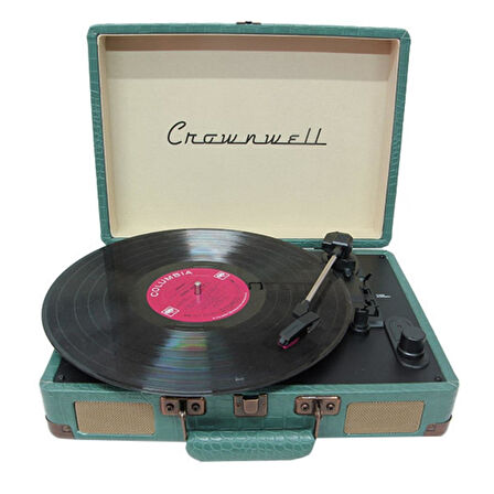 Pikap Suitcase CR Series Yeşil Elektronik Bluetooth Hoparlör Plakçalar CW002-DG