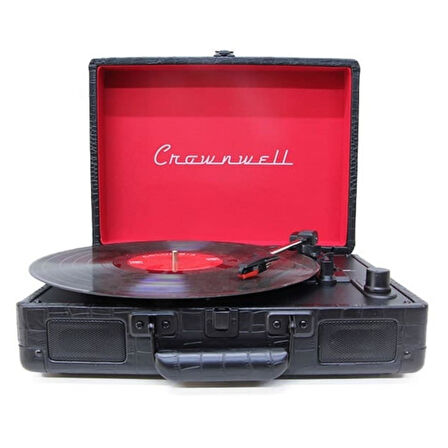 Pikap Suitcase CR Series Siyah Elektronik Bluetooth Hoparlör Plakçalar CW002-BL