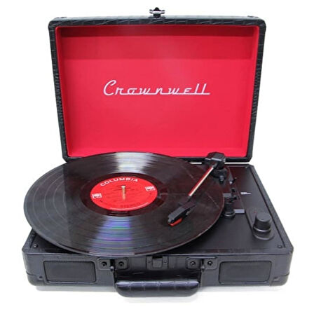 Pikap Suitcase CR Series Siyah Elektronik Bluetooth Hoparlör Plakçalar CW002-BL