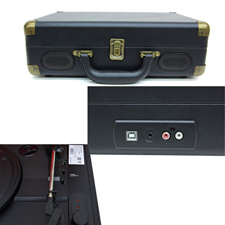 Pikap Çantalı Önden Hoparlörlü Siyah Bluetooth Hoparlör Plakçalar C0094