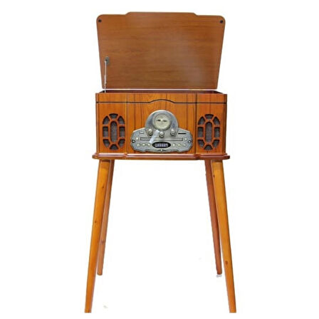 Pikap Ahşap Standlı Plakçalar Radyo Bluetooth Usb CW005