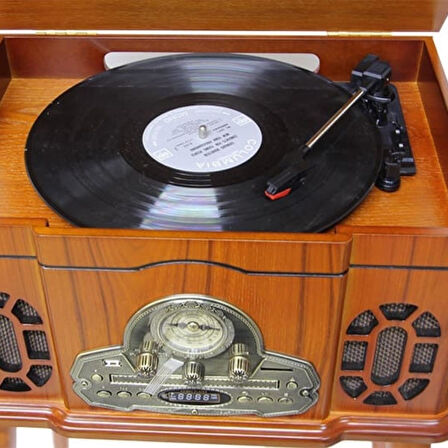 Pikap Ahşap Standlı Plakçalar Radyo Bluetooth Usb CW005