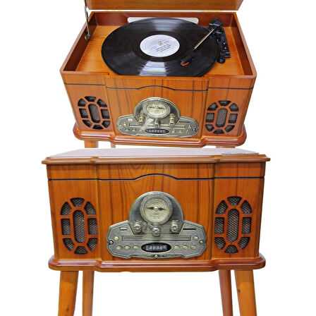 Pikap Ahşap Standlı Plakçalar Radyo Bluetooth Usb CW005