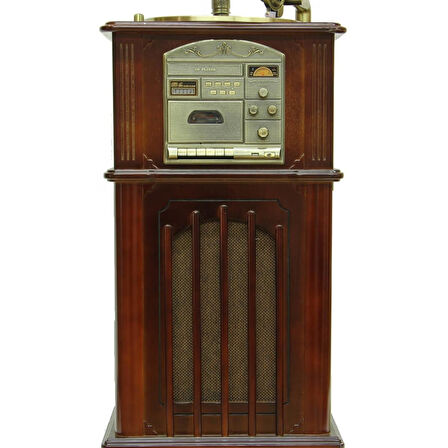 Gramofon Ahşap Standlı Plakçalar 135cm Radyo Bluetooth Usb Pikap C0352