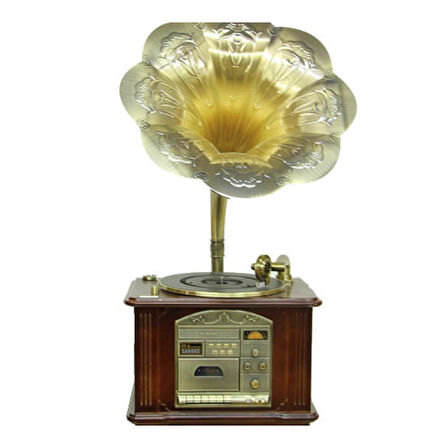 Gramofon Ahşap Standlı Plakçalar 135cm Radyo Bluetooth Usb Pikap C0352