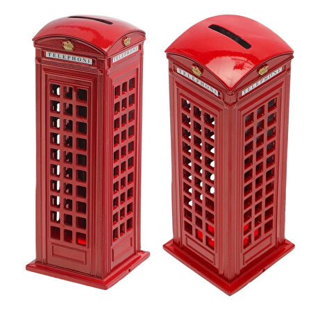 Telefon Kulübesi Metal Kumbara İngiltere Londra 18cm