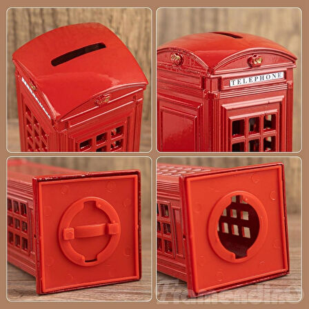 Telefon Kulübesi Metal Kumbara İngiltere Londra 18cm