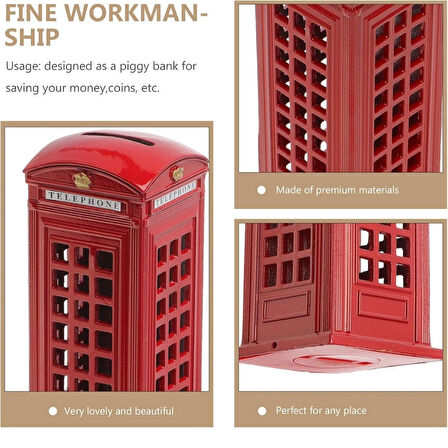Telefon Kulübesi Metal Kumbara İngiltere Londra 18cm