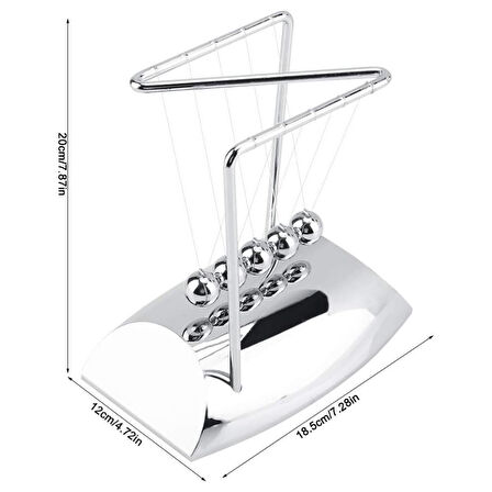 Newton Beşiği Z Denge Balans Sarkaç Topu Gümüş Büyük