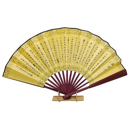 Çin Bambu Keten Kumaş Yelpaze CK03 Büyük Boy 60cm No.3