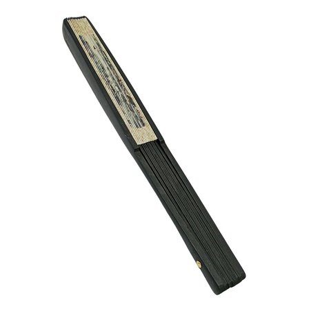 Çin Bambu Keten Kumaş Yelpaze 03BSC Siyah Büyük Boy 60cm No.3S