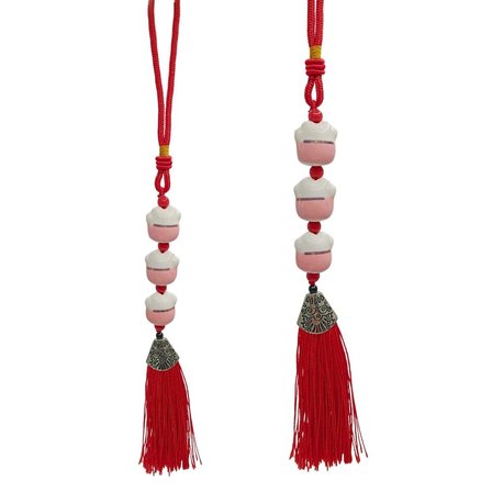 Üçlü Pembe Maneki Neko Şans Kedisi Araba Süsü No.5P