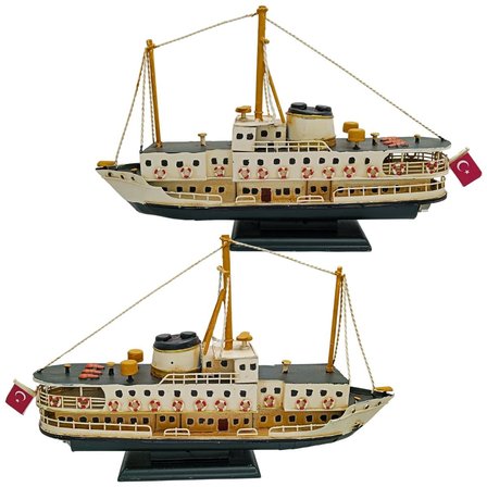 Dekoratif Metal Gemi İstanbul Yolcu Vapuru 34cm