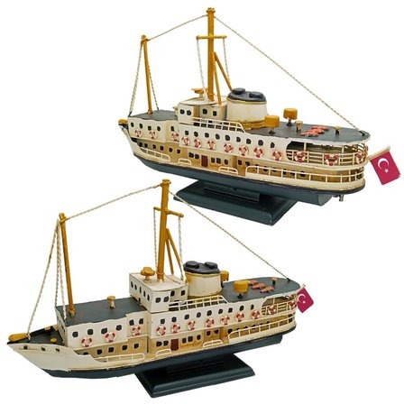 Dekoratif Metal Gemi İstanbul Yolcu Vapuru 34cm