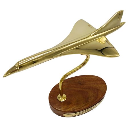 Concorde Pirinç Uçak Gold Ev Ofis Dekoratif Hediyelik 20x23cm
