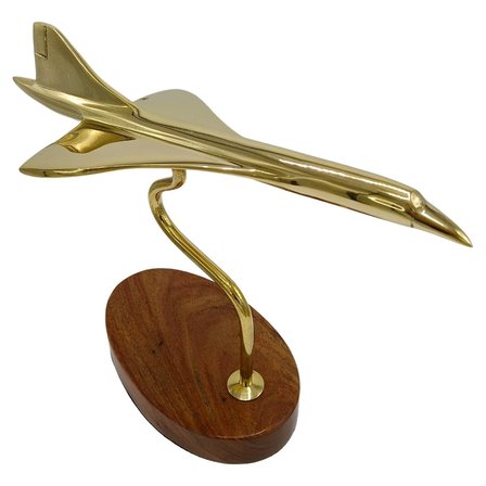 Concorde Pirinç Uçak Gold Ev Ofis Dekoratif Hediyelik 20x23cm