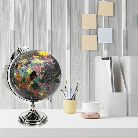 Dekoratif Dünya Küre Siyah Ev Ofis Hediye N179 18x30x43cm